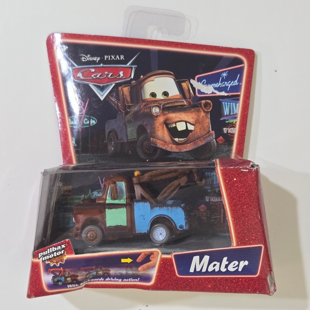Disney Pixar Cars Pullbax Motor Mater Tow Truck Toy New In Box